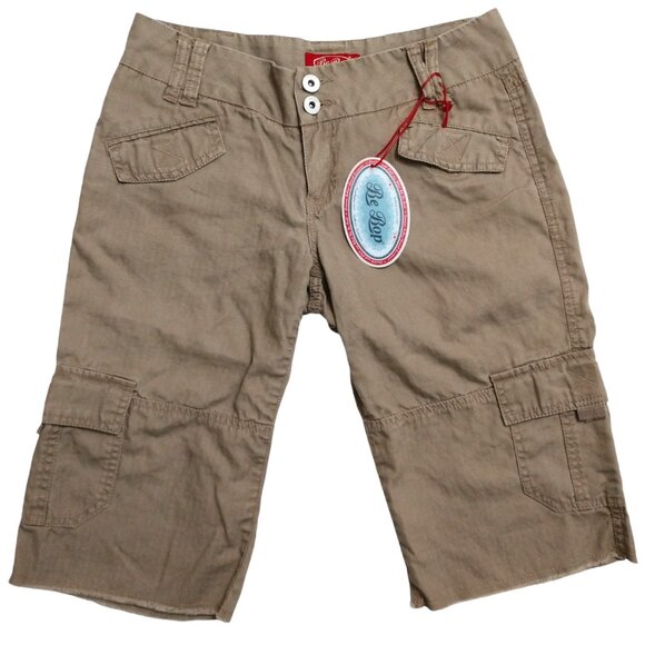 NWT BeBop Women's Brown Cargo Shorts Size 1 Juniors - Picture 1 of 12